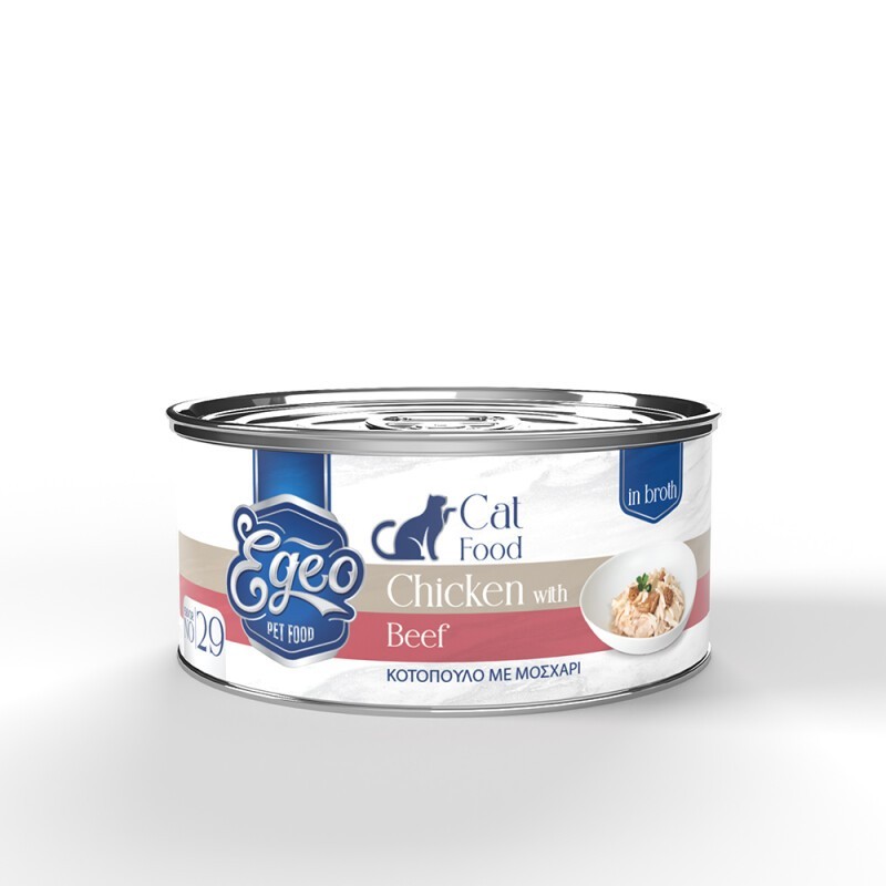 Egeo Cat Κοτοπουλο Με Μοσχαρι Σε Ζωμο 70G