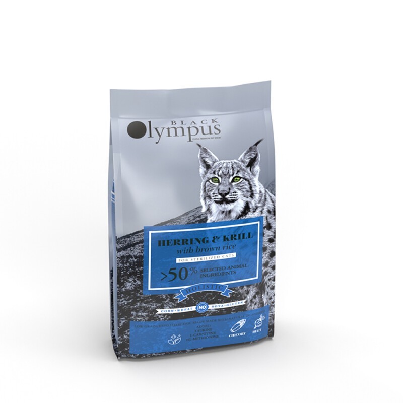 Black Olympus Cat Low Grain Herring & Krill 8Kg +1.5Kg Δώρο