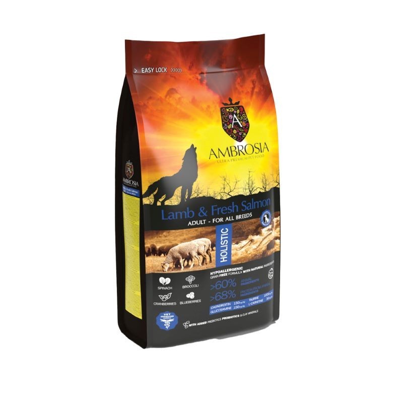 Ambrosia Adult Αρνι & Σολωμος 12Kg