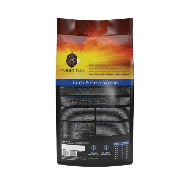 Ambrosia Adult Αρνι & Σολωμος 12Kg