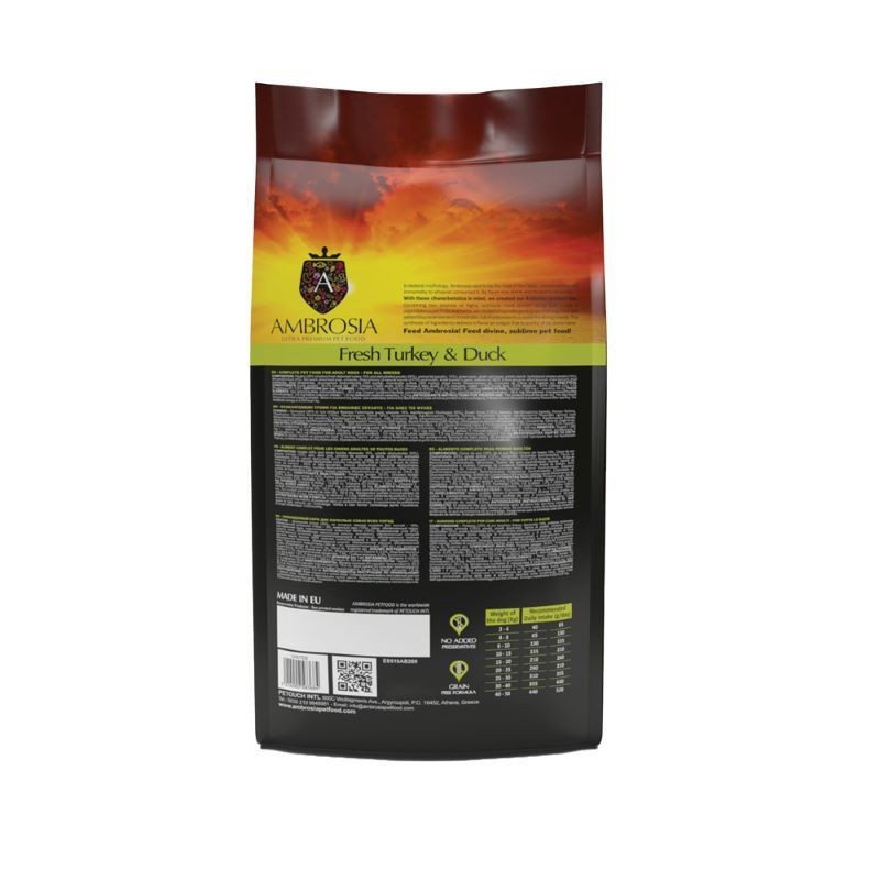 Ambrosia Adult Γαλοπουλα & Παπια 2Kg