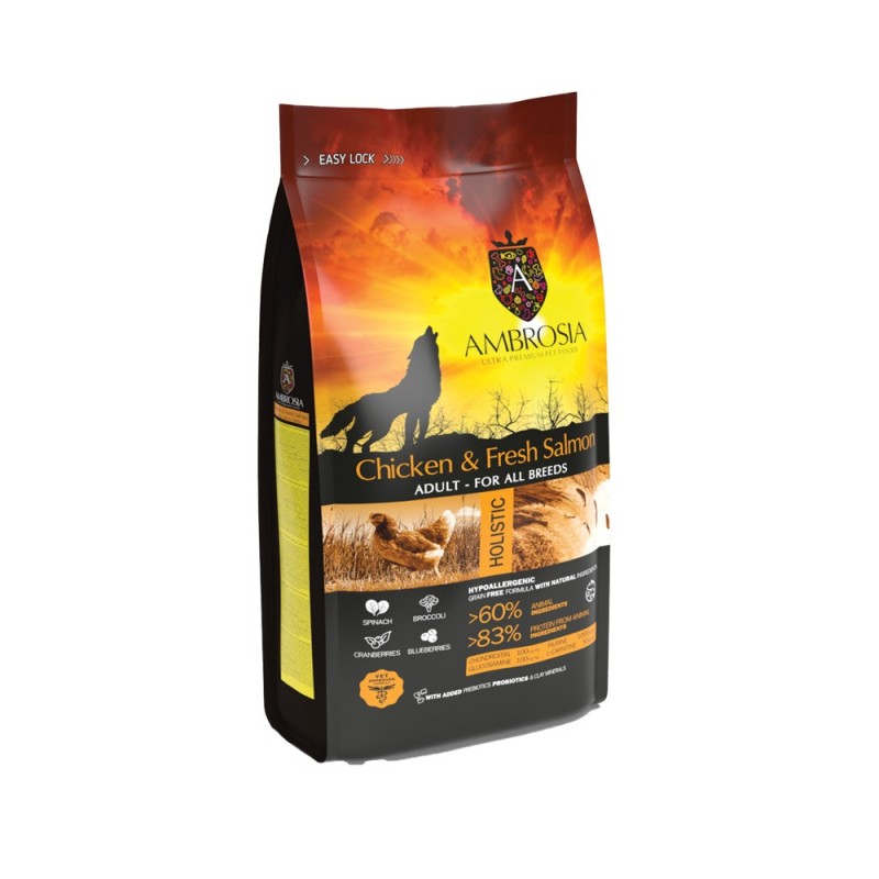 Ambrosia Adult Κοτοπουλο & Σολωμος 2Kg
