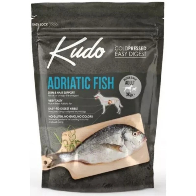 Kudo Ημισκληρη Adult Medium Maxi Adult Ψαρι Αδριατικης 3Kg