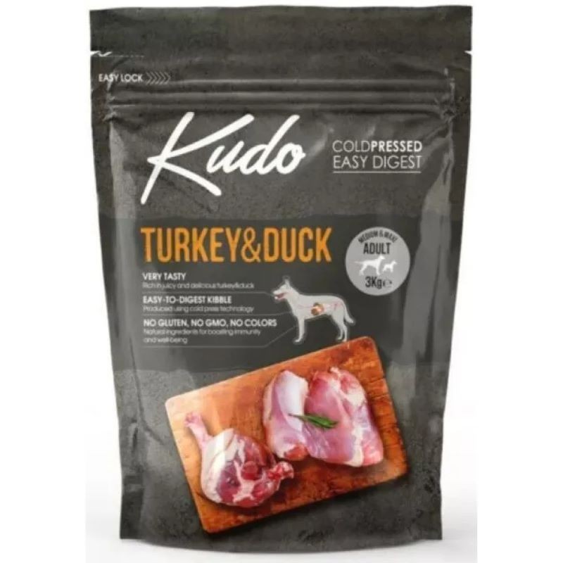 Kudo Ημισκληρη Adult Medium Maxi Γαλοπουλα & Παπια 3Kg