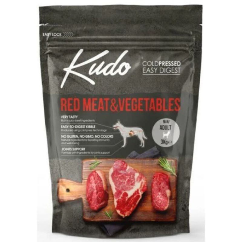 Kudo Ημισκληρη Adult Mini Κοκκινα Κρεατα & Λαχανικα 3Kg
