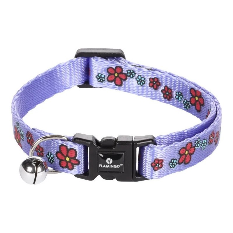 Flamingo Περιλαιμιο Γατας Με Λουλουδια 20-35Cm Μωβ