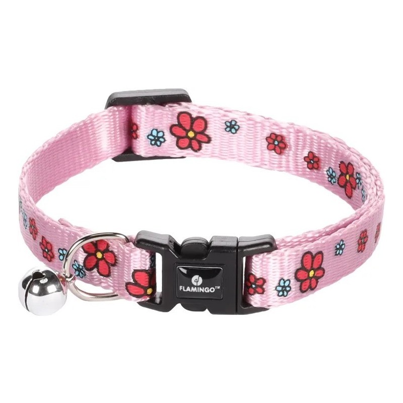 Flamingo Περιλαιμιο Γατας Με Λουλουδια 20-35Cm Ροζ