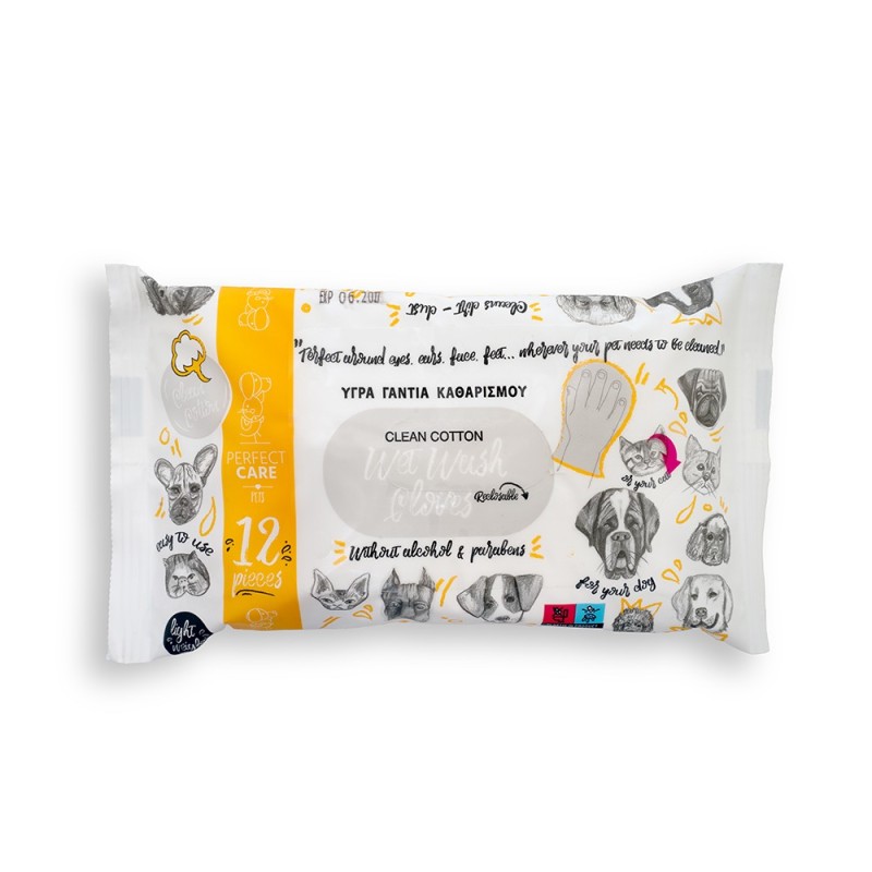 Perfect Care Υγρά Γάντια Καθαρισμού Cotton 12τμχ