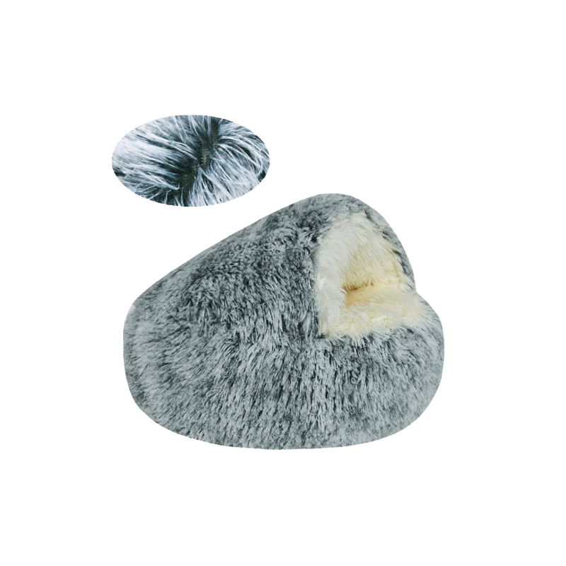 Denik Pets Γούνινο Antistress Fluffy Φωλιά Στρογγυλή Σκυλου-Γατας 60cm Γκρι