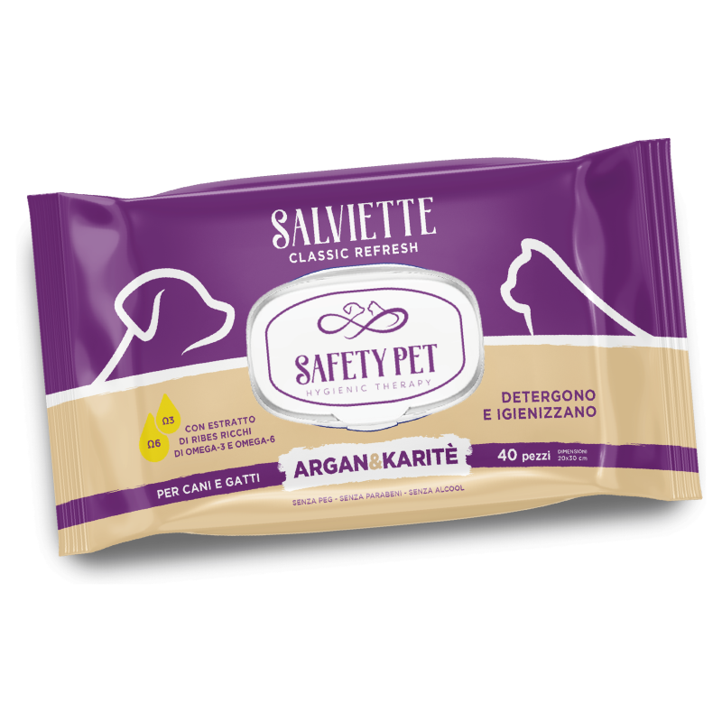 Safety Pet Μαντηλακια Καθαρισμου Argan & Karite 40Τμχ