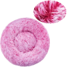 Denik Pets Γουνινο Antistress Fluffy Κρεβατι Στρογγυλο Σκυλου-Γατας 80Cm Ροζ Άσπρο