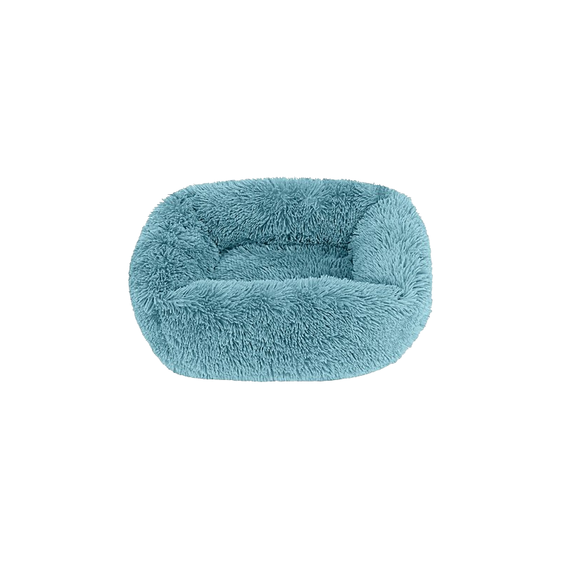 Denik Pets Γουνινο Antistress Fluffy Κρεβατι Ορθογώνιο Σκυλου-Γατας 65x55Cm Πετρολ
