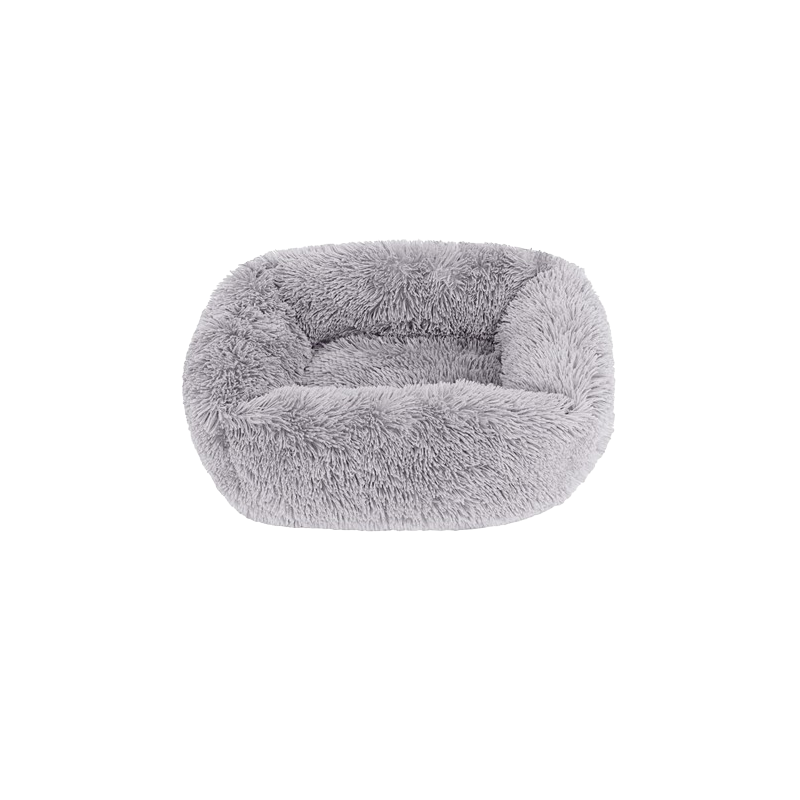 Denik Pets Γουνινο Antistress Fluffy Κρεβατι Ορθογώνιο Σκυλου-Γατας 65x55cm Γκρι Ανοιχτό