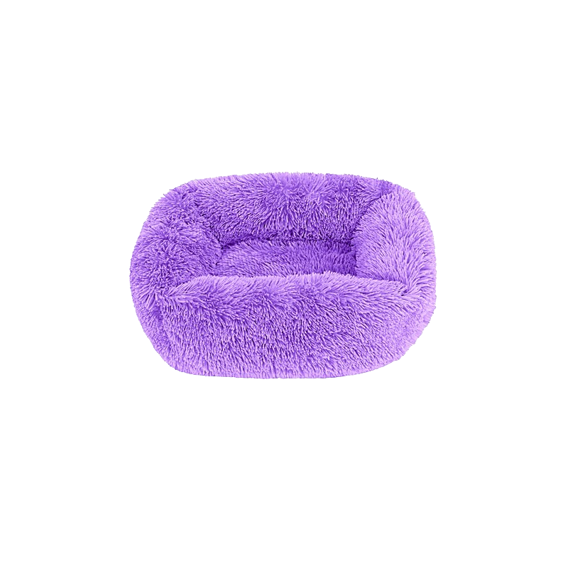 Denik Pets Γουνινο Antistress Fluffy Κρεβατι Ορθογώνιο Σκυλου-Γατας 65x55Cm Μωβ