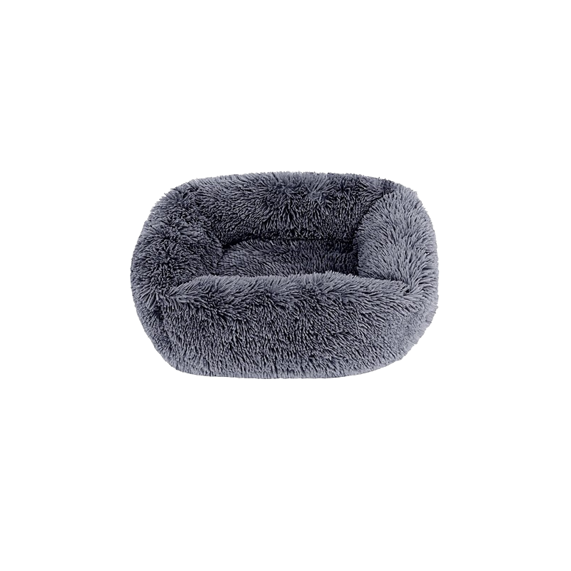 Denik Pets Γουνινο Antistress Fluffy Κρεβατι Ορθογώνιο Σκυλου-Γατας 65x55Cm Γκρι
