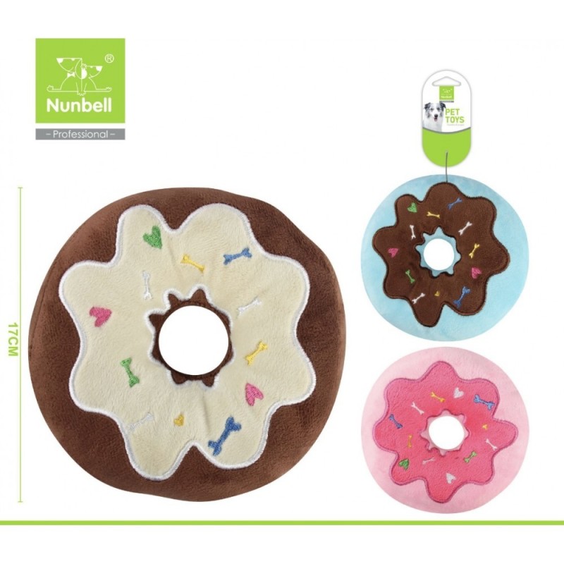 Nunbell Παιχνιδι Σκυλου Λουτρινο Donut 17Cm Γαλάζιο/καφε/ροζ