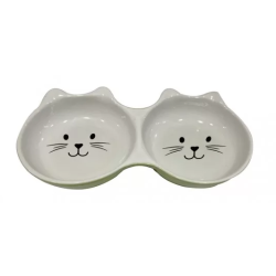 Paw Care Διπλό Μπωλ Πράσινο Γάτα 150ml