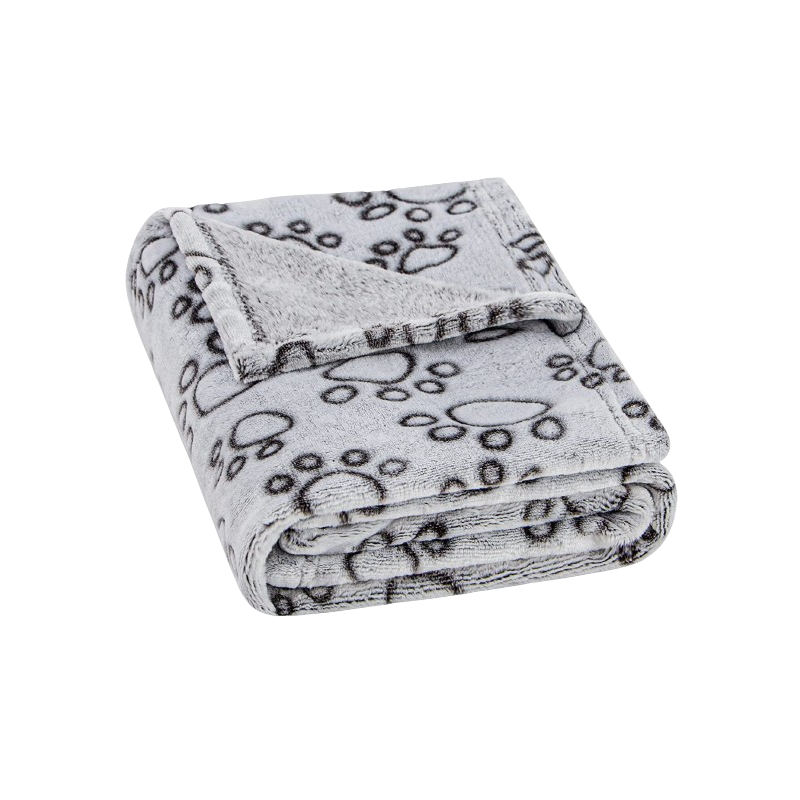 Denik fleece Κουβερτα Large Γκρι Πατουσακια 104x76cm