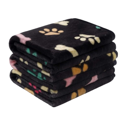 Denik fleece Κουβερτα Μαυρη Με Πατουσακια  104x76cm