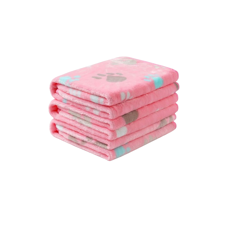 Denik fleece Κουβερτα Ροζ Με Πατουσακια 76Χ52Cm