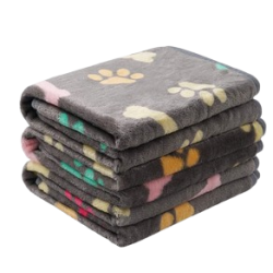 Denik Fleece Κουβερτα Γκρι Πατουσακια 52x76cm