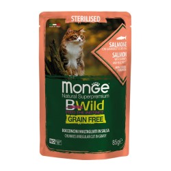 Monge Bwild Grain Free Φακελακι Γατας Σολωμος & Γαριδες 85G