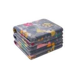 Denik fleece Κουβερτα Γκρι/Μπλε Με Πατουσακια 104x76cm