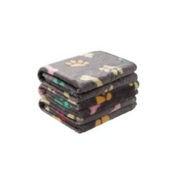 Denik Fleece Κουβερτα Γκρι Πατουσακια 104x76cm