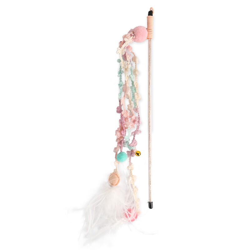 Afp Παιχνιδι Γατας Ραβδι Knotty Habbit Butterfly Wand Ροζ 50Cm