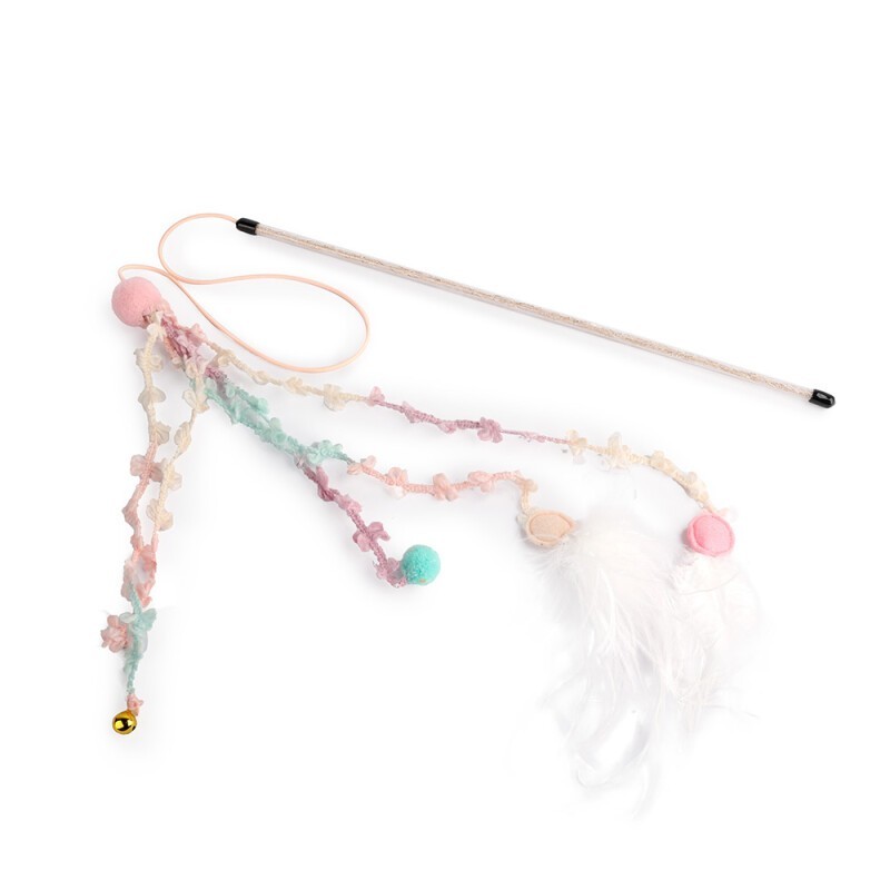 Afp Παιχνιδι Γατας Ραβδι Knotty Habbit Butterfly Wand Ροζ 50Cm