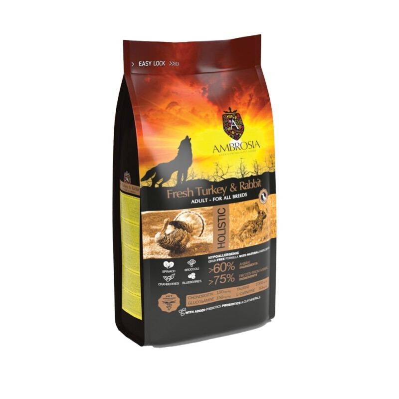 Ambrosia Adult Γαλοπούλα Κουνέλι 12kg