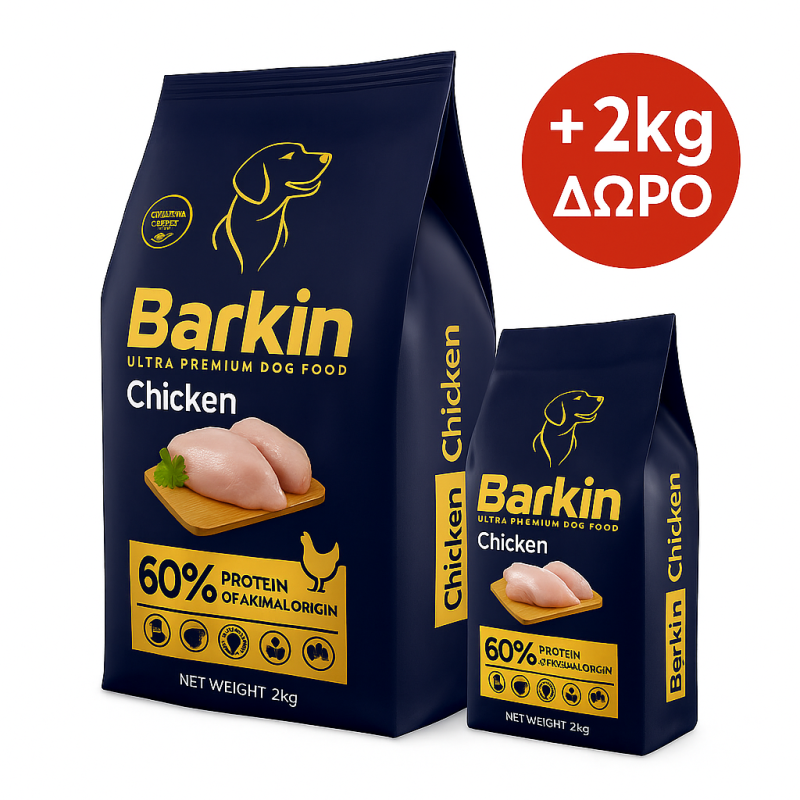 Barkin Adult Κοτόπουλο 15Kg +2Kg ΔΩΡΟ