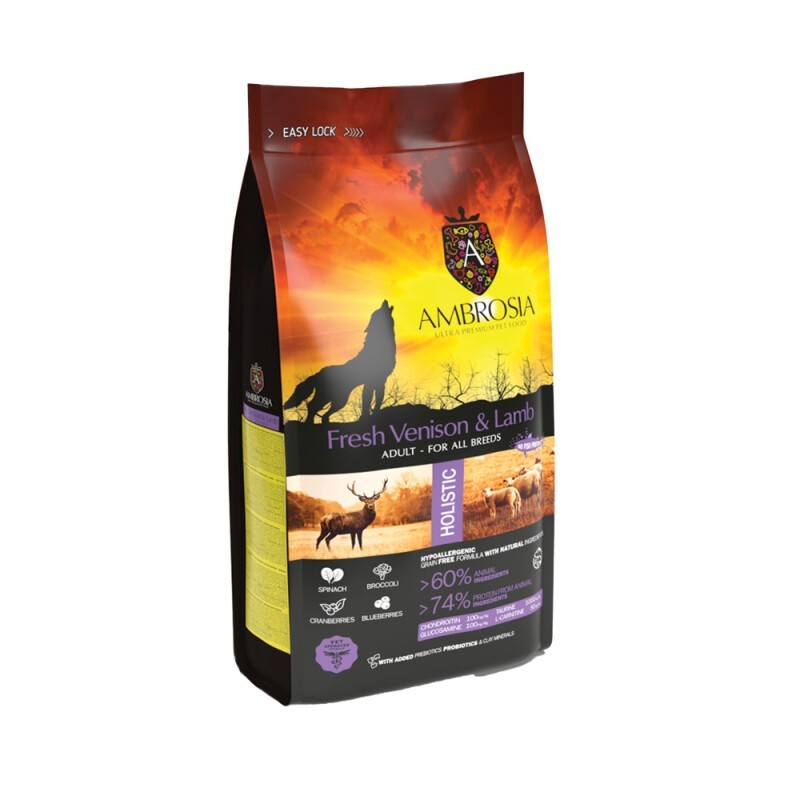 Ambrosia Adult Ελάφι & Αρνί 12Kg