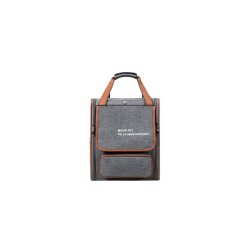 Τσάντα Πλάτης Γκρι με Καφέ Ρέλι 40x33x25 cm για Σκύλους | Άνεση και Στυλ