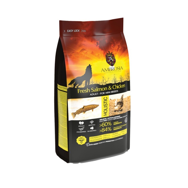 Ambrosia Adult Mini Κοτοπουλο & Σολωμος 2Kg