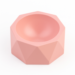 DENIK ΚΕΡΑΜΙΚΟ ΜΠΩΛ ΠΟΛΥΓΩΝΟ ΡΟΖ 17X17X15CM EF24-PI