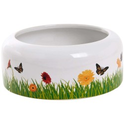 Το κεραμικό μπολ ταΐσματος Flamingo με ανοιξιάτικο σχέδιο και χωρητικότητα 250ml για καθημερινή χρήση.