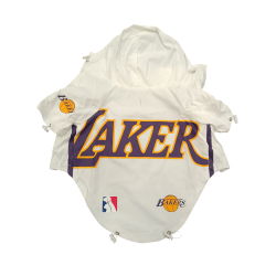 Denik Pets Μπουφάν Αδιάβροχο Lakers Ασπρο 4XL 60Cm| Geniuspet.gr