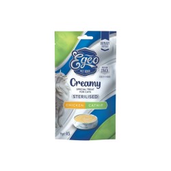 Egeo Cat Creamy Sterilized Chicken & Catnip – Κρεμώδες σνακ για στειρωμένες γάτες 15gx5