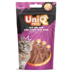 Uniq Pets Λιχουδιες Γατας Soft Stripes Duck Hair Skin Care 50g