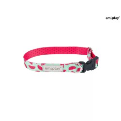 Περιλαίμιο σκύλου Amiplay Casual με σχέδιο καρπούζι, ρυθμιζόμενο 20-35 cm
