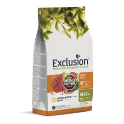 Exclusion Monoprotein Puppy Medium Beef 12kg – πλήρης τροφή για κουτάβια μεσαίων φυλών