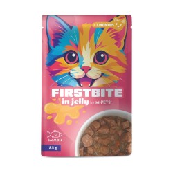 M-pets Firstbites Φακελακι Γατας Σολομος Σε Ζελε 85G | Υγρή Τροφή για Γατάκια