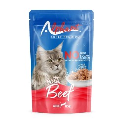 AlphaPet Grain Free Jelly με μοσχάρι 85g για ενήλικες γάτες