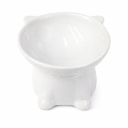 Denik κεραμικό μπολ καθιστή γάτα λευκό 13cm 250ml για τροφή ή νερό