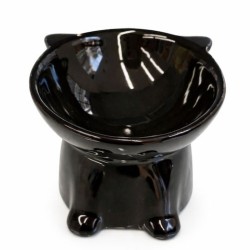 Denik κεραμικό μπολ καθιστή γάτα μαύρο 13cm 250ml για τροφή ή νερό