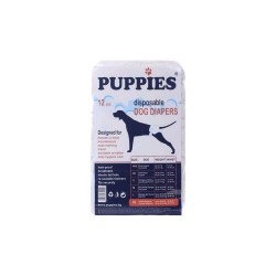 Puppies Πάνα Βρακάκι Θηλυκού Large για σκύλους 16–25Kg και περίμετρο μέσης 50–68Cm, σε συσκευασία 12 τεμαχίων.