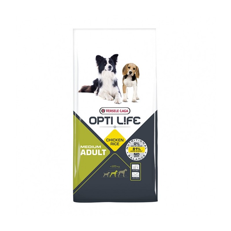 Opti Life Adult Medium Κοτοπουλο & Ρυζι 12.5Kg