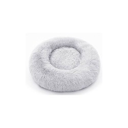 Γουνινο Antistress Fluffy Κρεβατι Στρογγυλο Σκυλου-Γατας 80Cm Γκρι Ανοιχτο